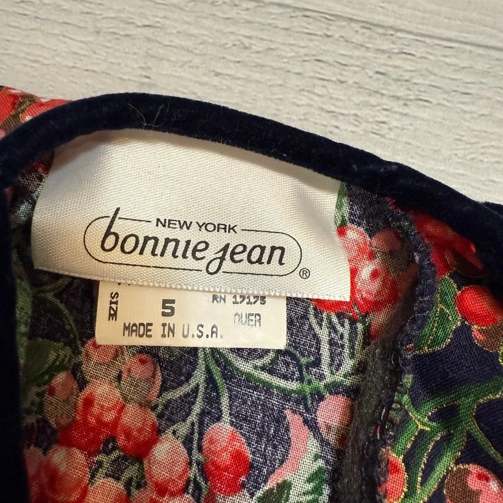 V ntage Bonnie‎ Jean girls red berries dress size 5